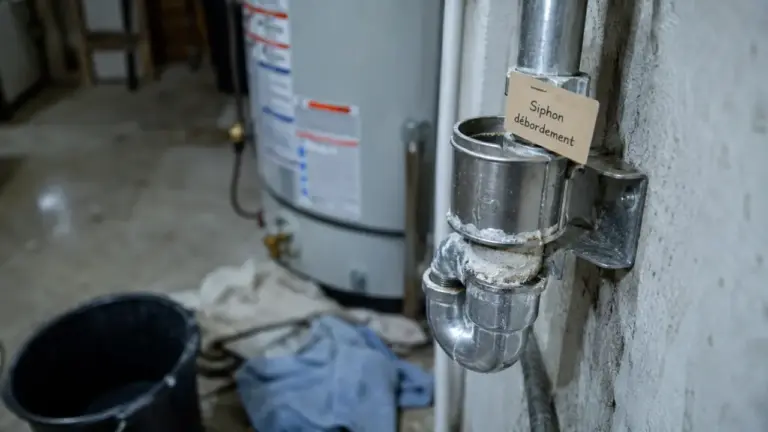 Siphon chauffe eau déborde : tartre et clapet usé, 7 bars