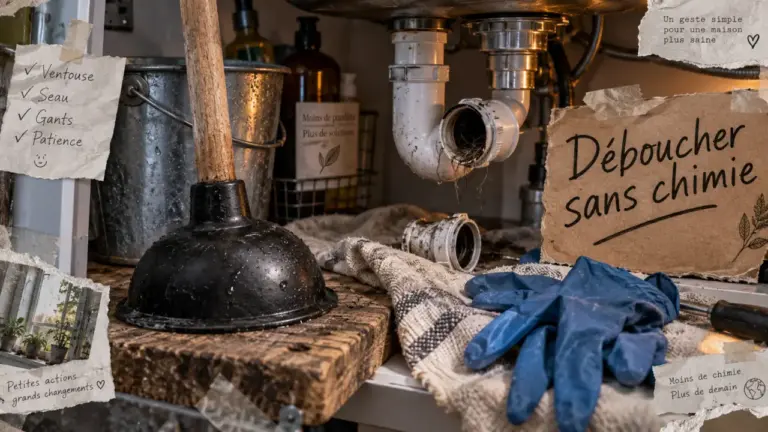 Déboucher une canalisation sans chimie : ventouse et siphon, risque dégât des eaux